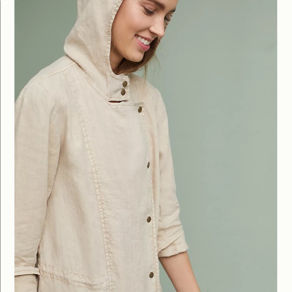 Michael Stars Anorak Linen Jacket in Sandstone - Picture 4 of 7